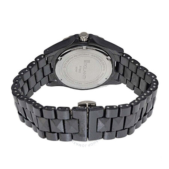 ساعة بولانتي سيراميك II كوارتز نسائية بمينا سوداء