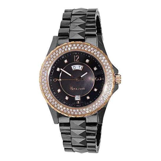 ساعة بولانتي سيراميك II كوارتز نسائية بمينا سوداء