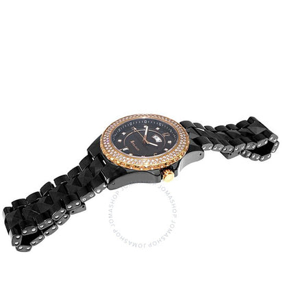 ساعة بولانتي سيراميك II كوارتز نسائية بمينا سوداء