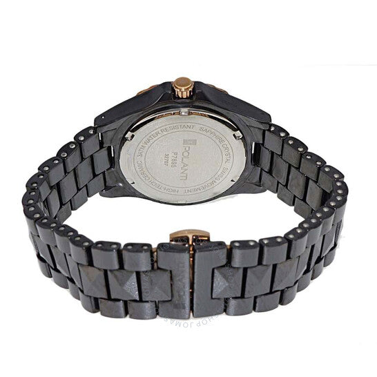 ساعة بولانتي سيراميك II كوارتز نسائية بمينا سوداء