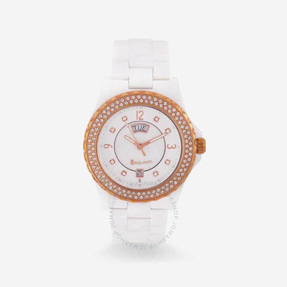 ساعة بولانتي سيراميك II كوارتز للسيدات بمينا أبيض