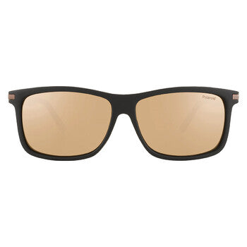 Grey Gold Mirror Rectangular Men's Sunglasses