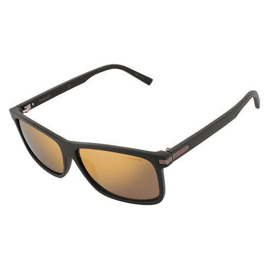 Grey Gold Mirror Rectangular Men's Sunglasses