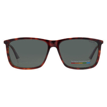 Polairzed Green Rectangular Men's Sunglasses