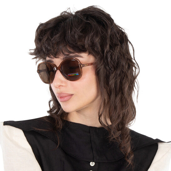 Polarize Bronze Butterfly Ladies Sunglasses