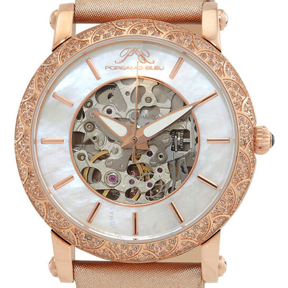 ساعة بورسامو بلو ليزا أوتوماتيكية بمينا أبيض للسيدات