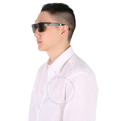 برادا، نظارة شمسية رجالية مستطيلة باللون البني الداكن