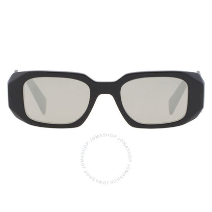 Prada, Light Grey Mirror Silver Geometric Ladies Sunglasses