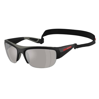 Light Grey Mirror Silver Wrap Men's Sunglasses