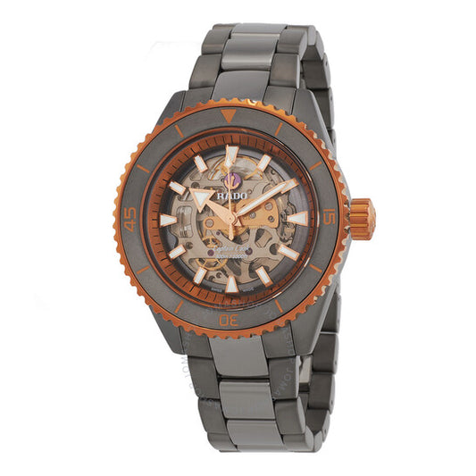 Rado, Captain Cook High-Tech Ceramic Skeleton Automatic Grey Dial Men's Watch