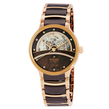 رادو، ساعة سينتريكس أوتوماتيكية مفتوحة القلب مرصعة بالألماس للسيدات