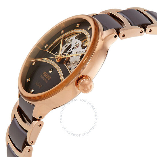 رادو، ساعة سينتريكس أوتوماتيكية مفتوحة القلب مرصعة بالألماس للسيدات