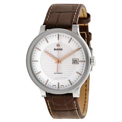 Rado, Centrix Automatic Silver Dial Brown Leather Men's Watch