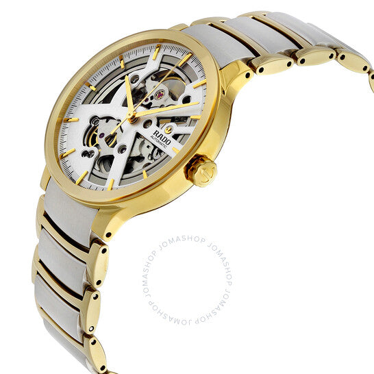 رادو، ساعة سينتريكس أوتوماتيكية للرجال بمينا فضية هيكلية