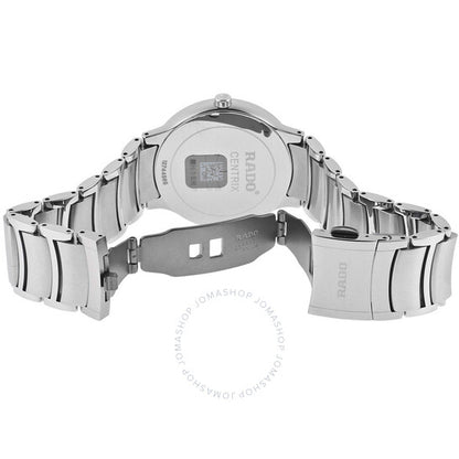 رادو، ساعة سينتريكس للرجال بمينا أسود من الفولاذ المقاوم للصدأ