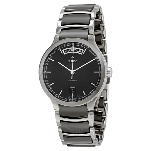 Rado, Centrix Black Dial Black Ceramic Men's Watch