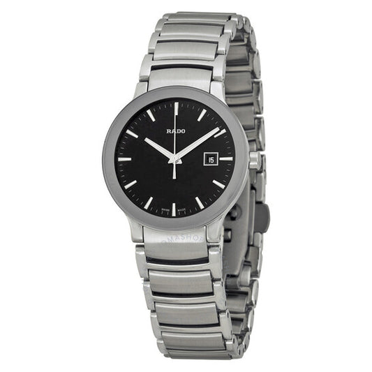 Rado, Centrix Black Dial Stainless Steel Unisex Watch
