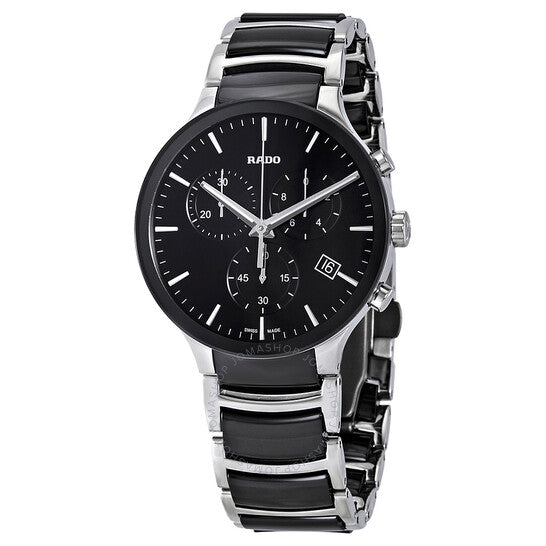 Rado, Centrix Chronograph Black Ceramic and Steel Men's Watch