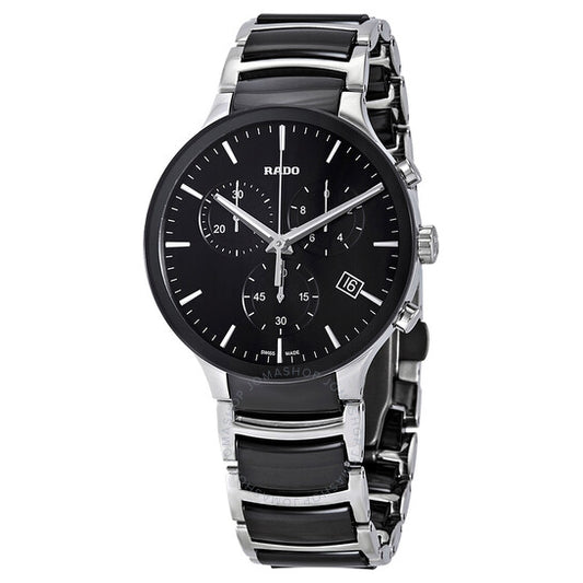 Rado, Centrix Chronograph Black Ceramic and Steel Men's Watch