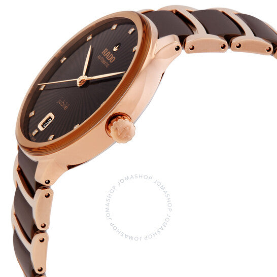 رادو، ساعة سينتريكس دايموندز أوتوماتيكية للسيدات بمينا بني