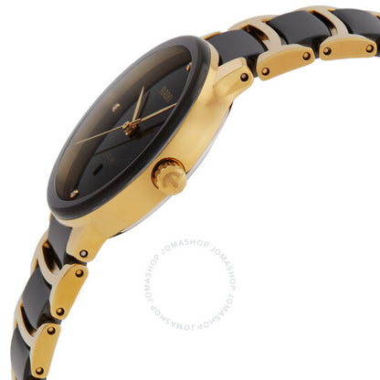 رادو، ساعة سينتريكس دايموندز كوارتز سوداء اللون للسيدات