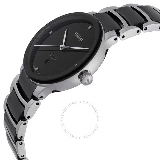 رادو، ساعة سينتريكس دايموندز كوارتز سوداء اللون للسيدات