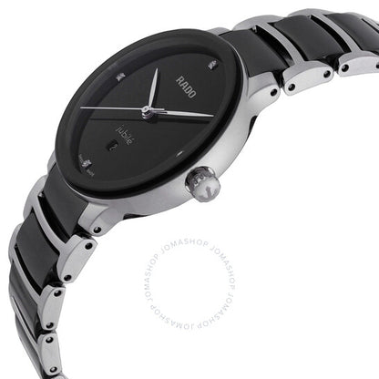 رادو، ساعة سينتريكس دايموندز كوارتز سوداء اللون للسيدات