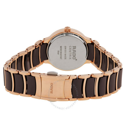 رادو، ساعة سينتريكس دايموندز كوارتز بمينا بني للسيدات