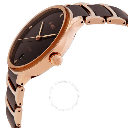 رادو، ساعة سينتريكس كوارتز ماسية بمينا بني للسيدات