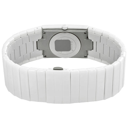 ساعة رادو سيراميكا للسيدات بمينا ذهبي وسيراميك أبيض