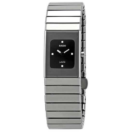 Rado, Ceramica Quartz Diamond Black Dial Ladies Watch