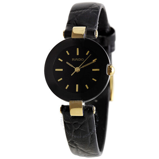 Rado, Coupole Black Dial Ceramic Case Ladies Watch