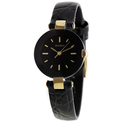 Rado, Coupole Black Dial Ceramic Case Ladies Watch