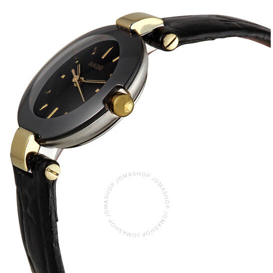 Rado, Coupole Black Dial Ceramic Case Ladies Watch