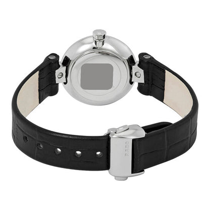 Rado, Coupole Quartz Black Dial Black Leather Ladies Watch