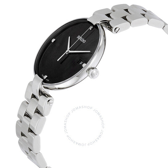 Rado, Coupole Black Dial Ladies Stainless Steel Watch