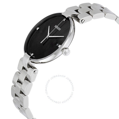Rado, Coupole Black Dial Ladies Stainless Steel Watch