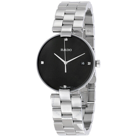 Rado, Coupole Black Dial Ladies Stainless Steel Watch