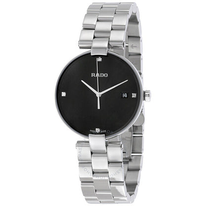 Rado, Coupole Black Dial Ladies Stainless Steel Watch