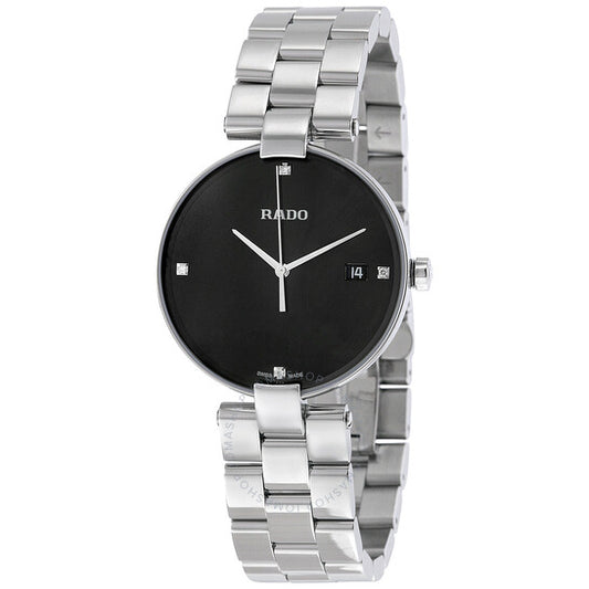 Rado, Coupole Black Dial Ladies Stainless Steel Watch