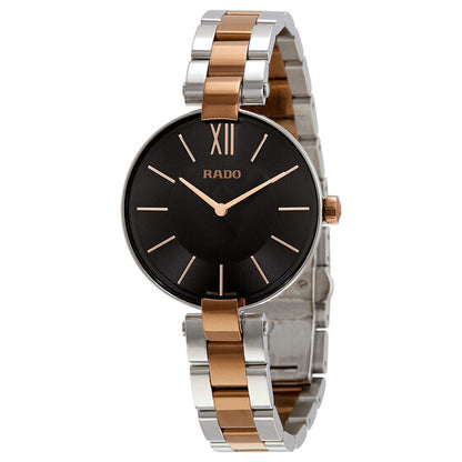 Rado, Coupole Black Dial Two-tone Ladies Watch