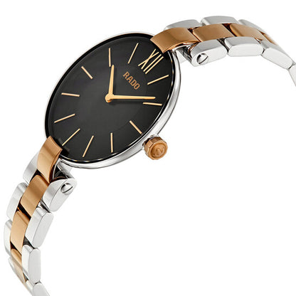 Rado, Coupole Black Dial Two-tone Ladies Watch