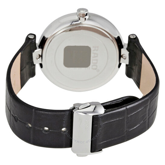 Rado, Coupole Black Diamond Dial Black Leather Men's Watch