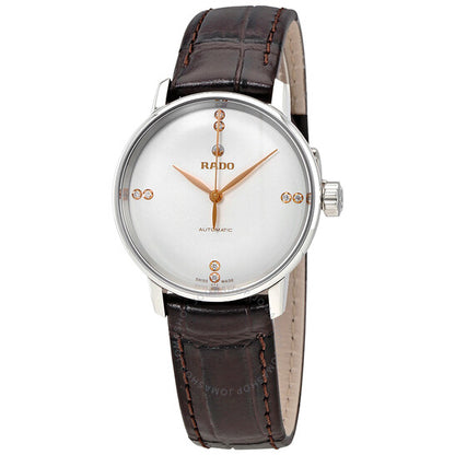 Rado, Coupole Classic Automatic Silver Dial Ladies Leather Watch