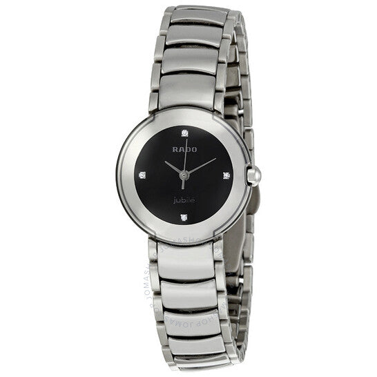 Rado, Coupole Diamond Platinum-tone Ceramic Mini Ladies Watch