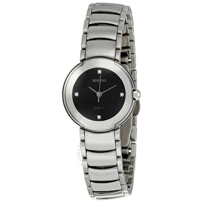 Rado, Coupole Diamond Platinum-tone Ceramic Mini Ladies Watch