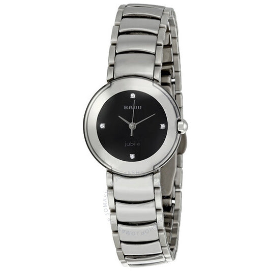 Rado, Coupole Diamond Platinum-tone Ceramic Mini Ladies Watch