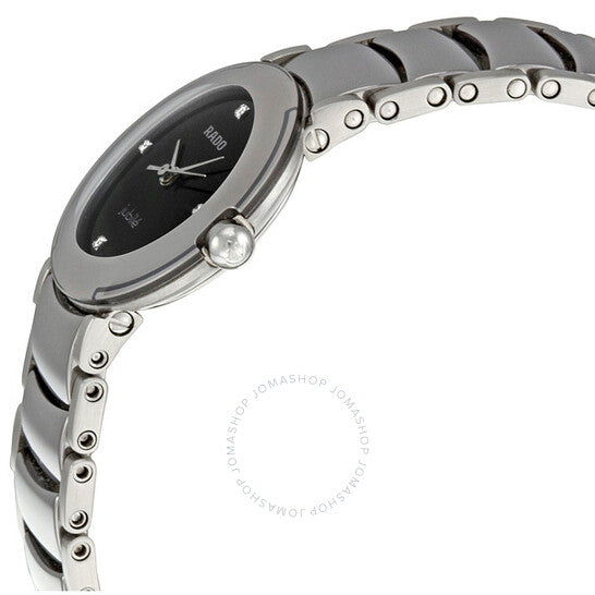 Rado, Coupole Diamond Platinum-tone Ceramic Mini Ladies Watch