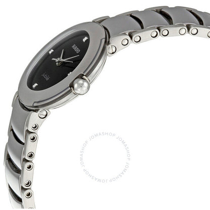 Rado, Coupole Diamond Platinum-tone Ceramic Mini Ladies Watch