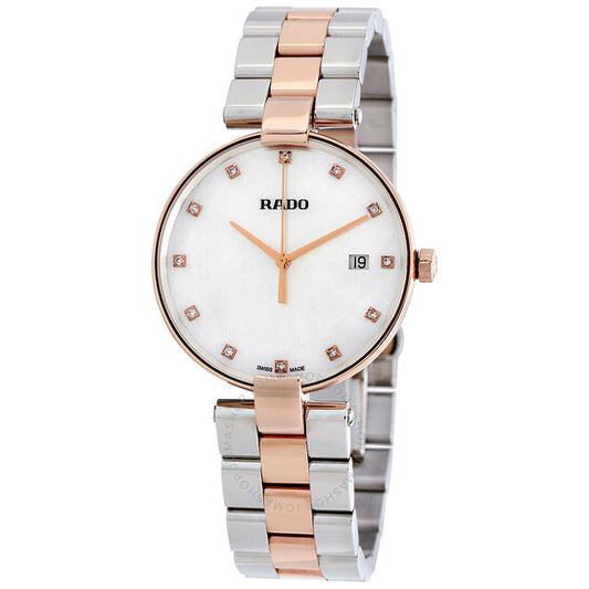 Rado, Coupole White Mother of Pearl Dial Two-tone Ladies Watch
